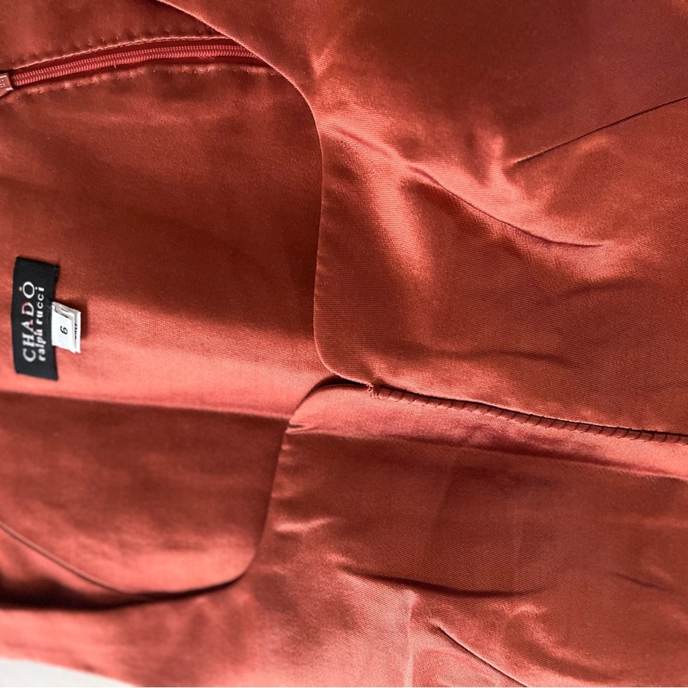 NWOT Chado Ralph Rucchi Salmon Silk Cocktail Dress - size 6 - Picture 2 of 12